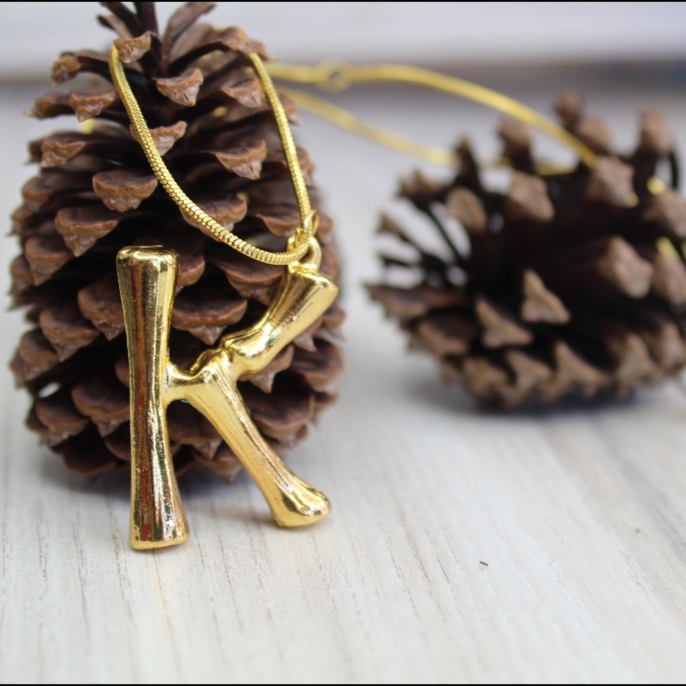 Bamboo Letter Necklace lowest price on PM!!